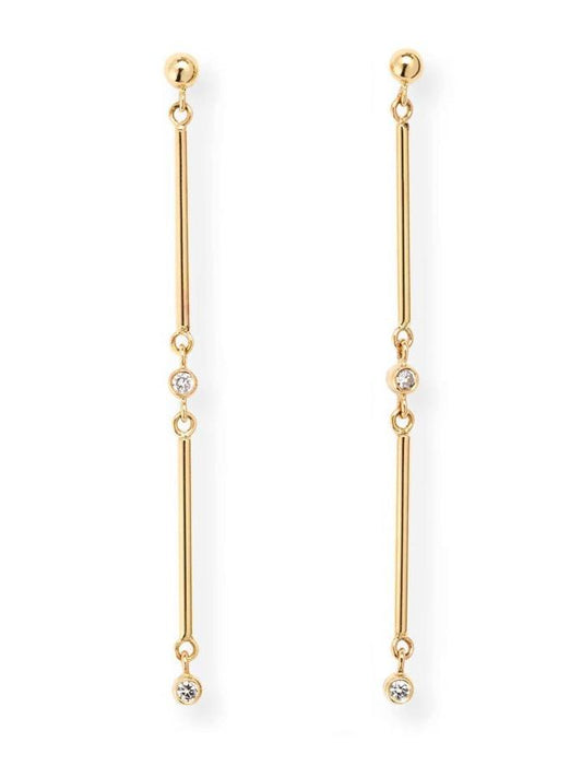 2 Linear Bar Diamond Earrings