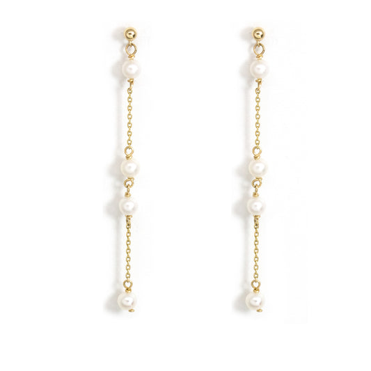 Spaced Baby Pearl Earrings