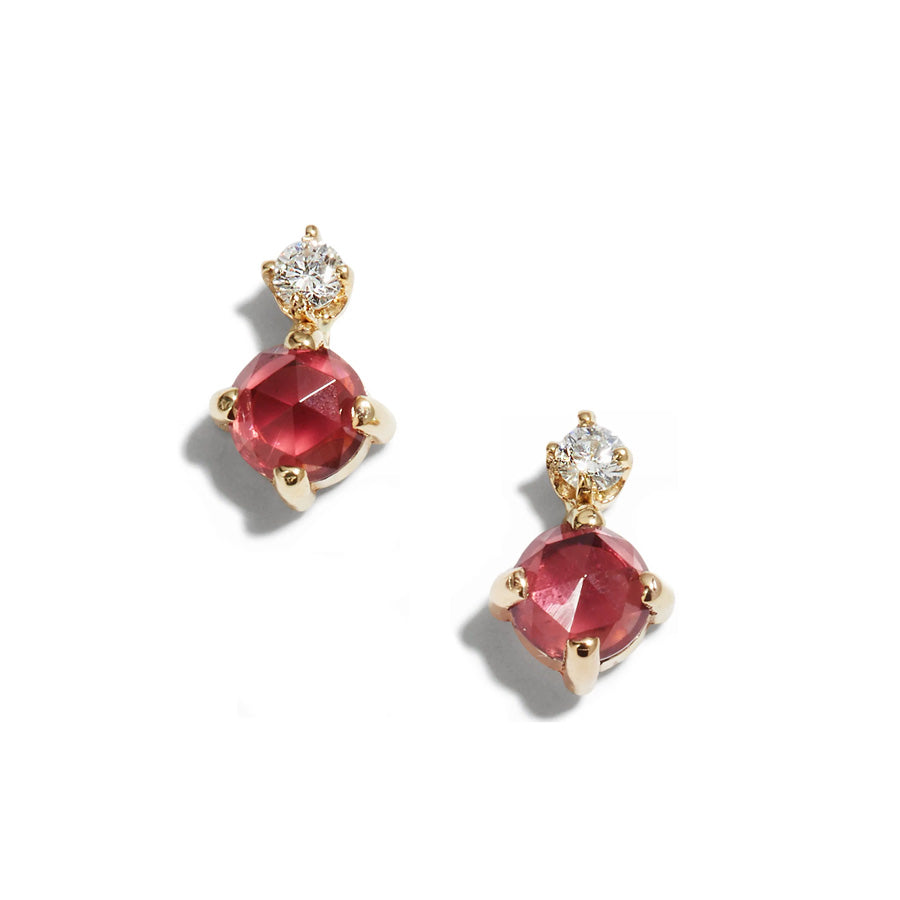 Rosecut Gemstone Diamond Earrings