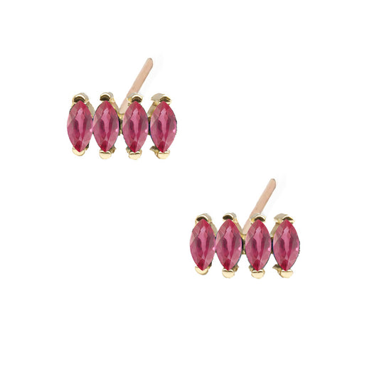 Marquise Quartet Ruby Earrings