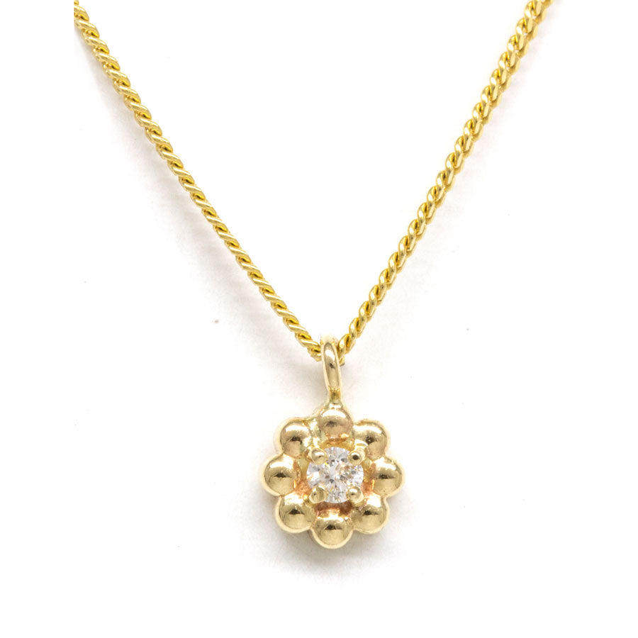 Flower Diamond Pendant Necklace