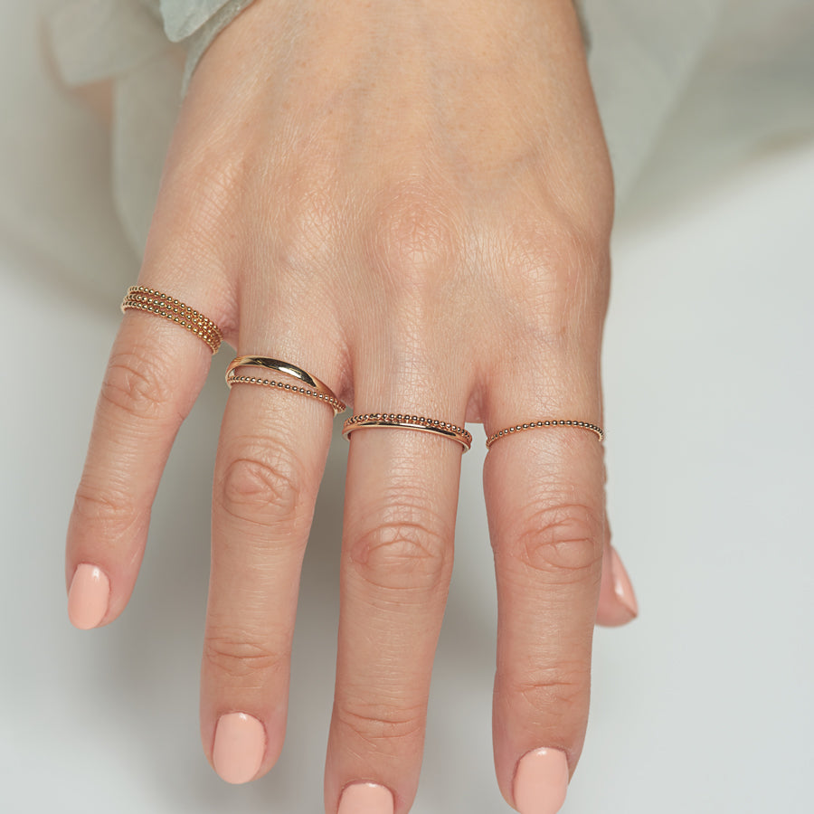 Crisscross Bead Duo Ring