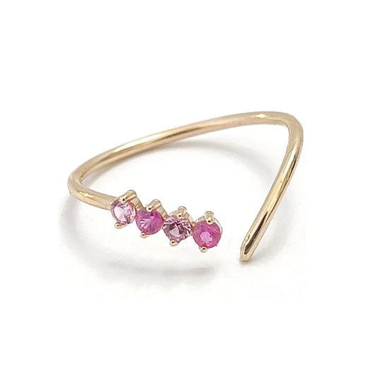 Open V Pink Sapphire Ring