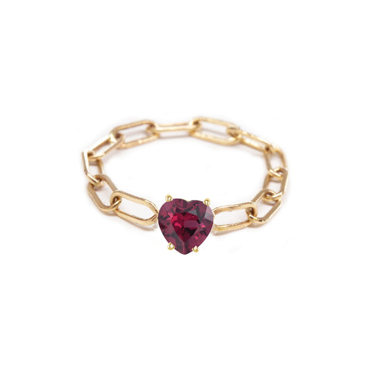 Sweetheart Gem Chain Link Ring