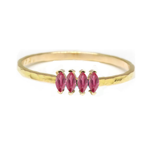 Marquise Quartet Ruby Ring