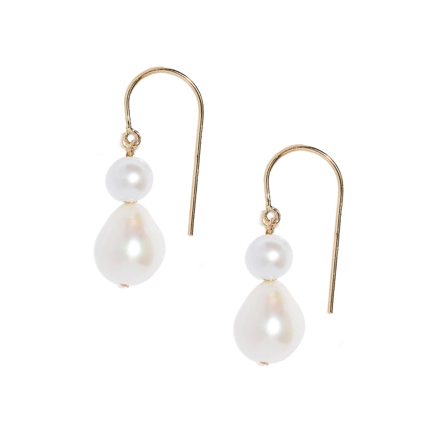 Duo Pearl Hook Earrings