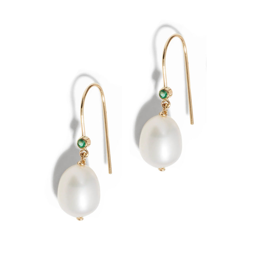 Gem Hook Large Oval Pearl Earrings