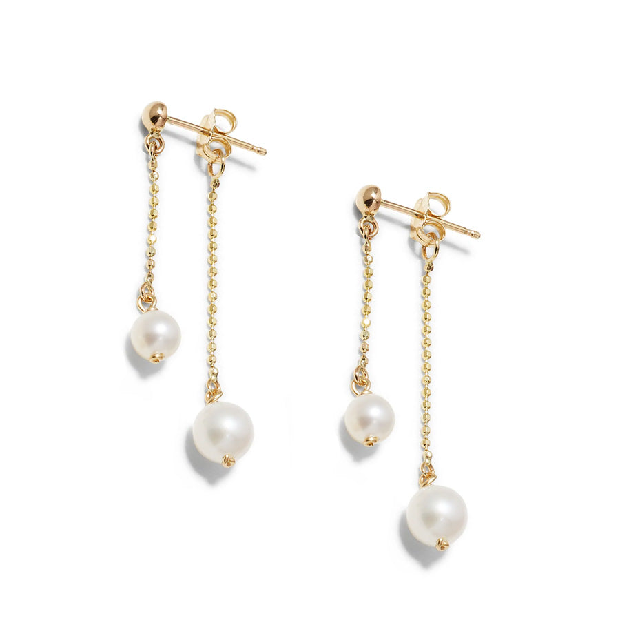 Contrast Pearl Jacket Earrings