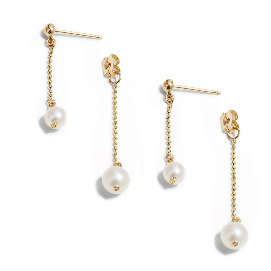 Contrast Pearl Jacket Earrings