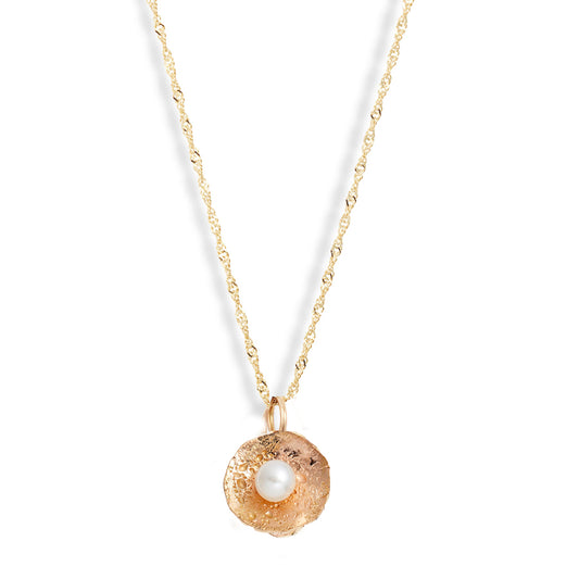 Gold Petal Pendant Necklace