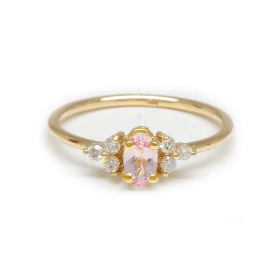 Petite Pink Morganite Diamond Ring