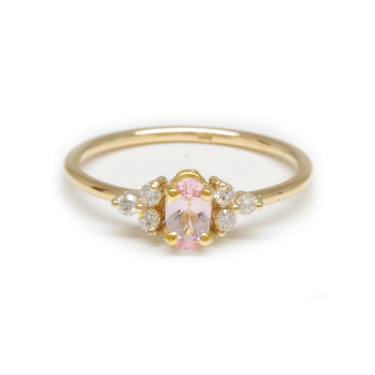 Petite Pink Morganite Diamond Ring