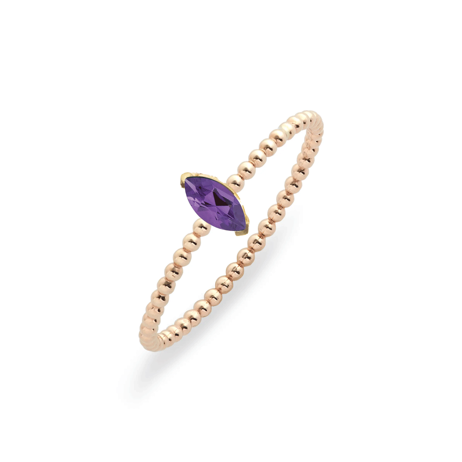 Marquise Gemstone Bead Ring