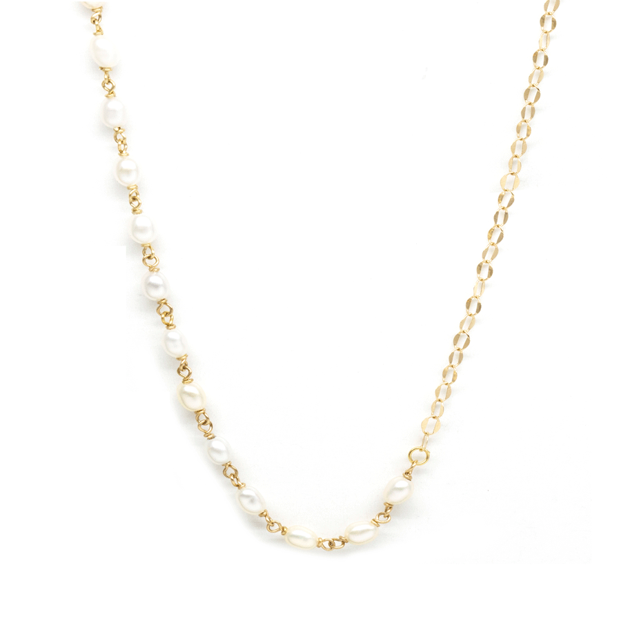 Oval Pearl Shimmer Contrast Necklace