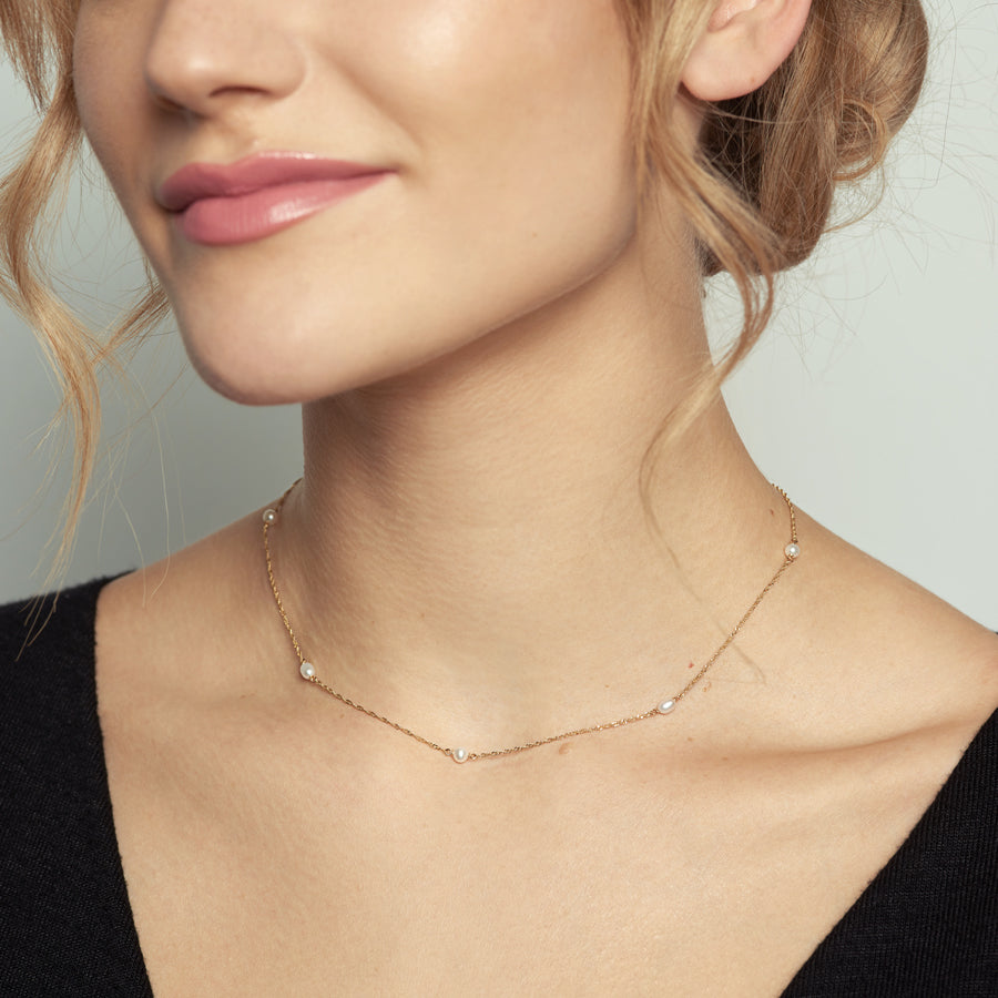 Pearl Station Shimmer Necklace