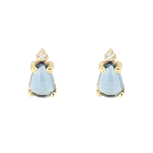 Blue Topaz Diamond Studs