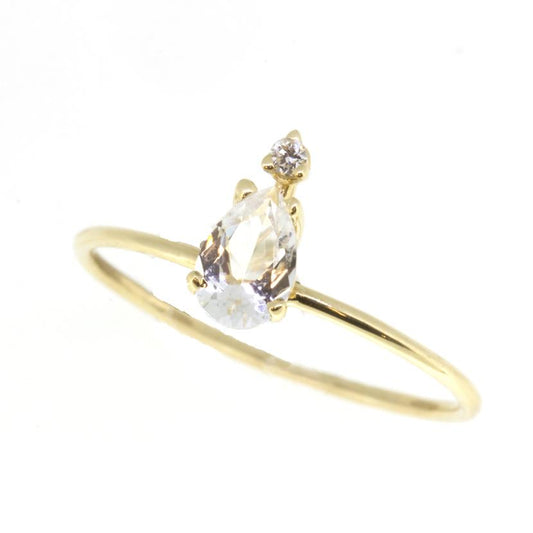 Dewdrop White Topaz Diamond Ring