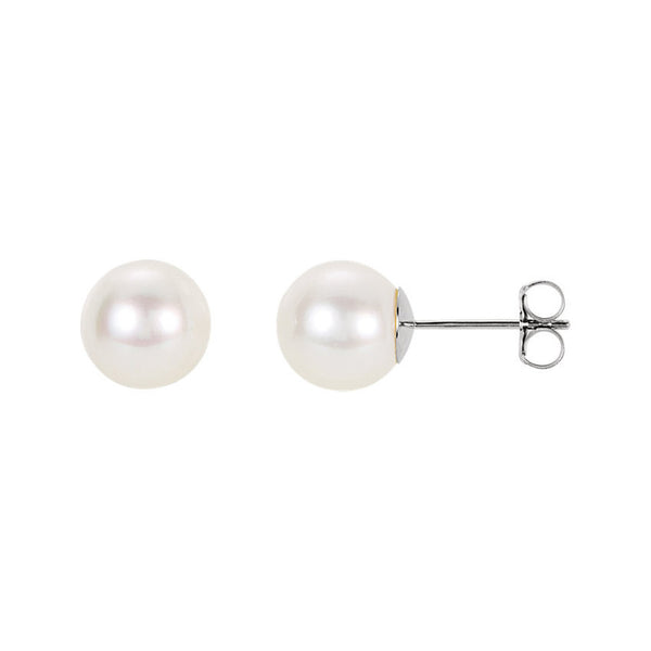 Akoya Pearl Studs White – POPPY FINCH