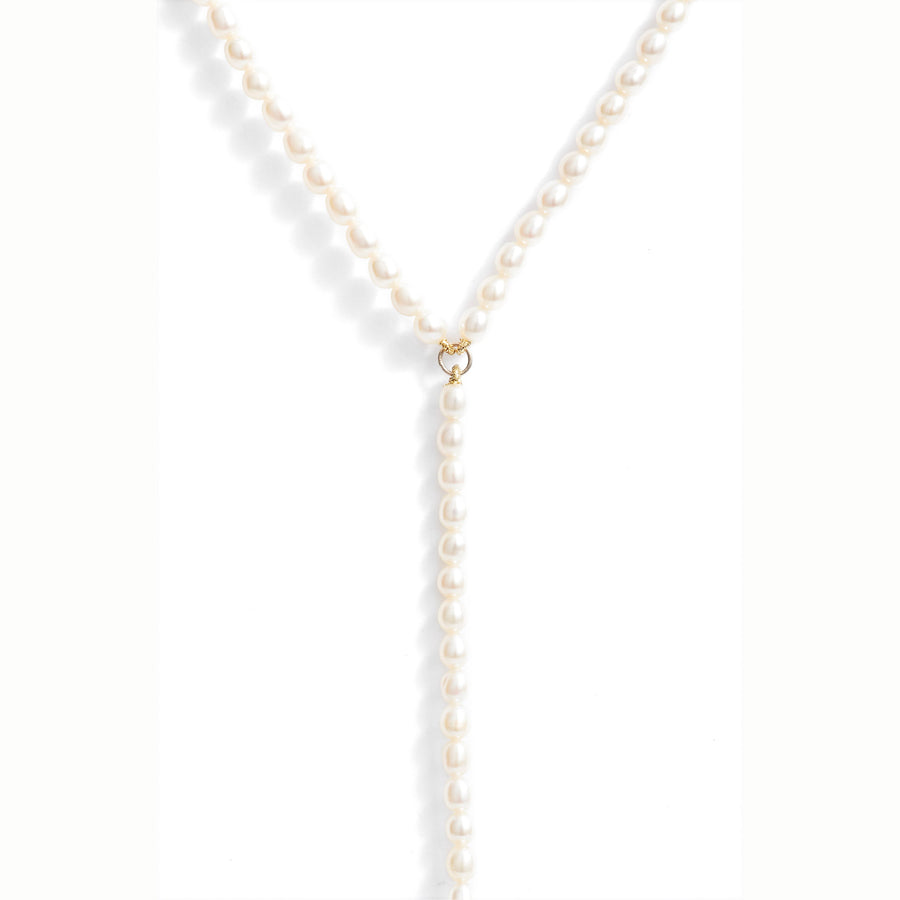 Keshi Pearl Lariat Necklace