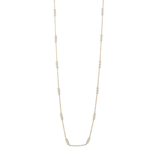 Triple Baby Pearl Long Strand Necklace