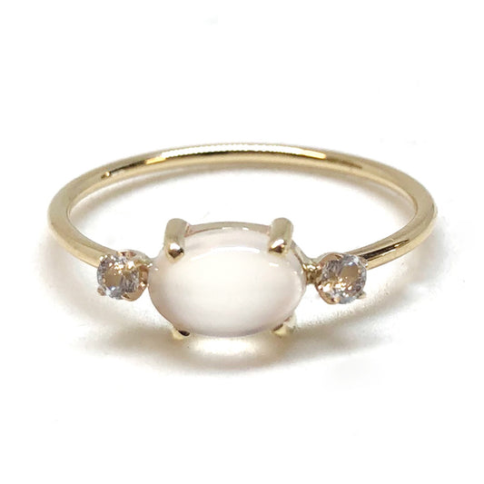 Moonstone Diamond Ring